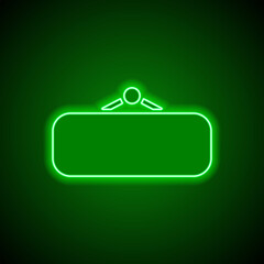 Wall Mural - Information tag simple icon vector. Flat design. Green neon on black background with green light