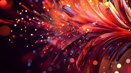 Poster - A vibrant abstract composition featuring dynamic bursts of color and light. This artwork captures the essence of energy and creativity, ideal for modern design projects.