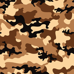 Wall Mural - military camouflage background, army uniform texture, desert design