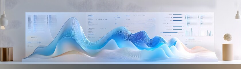 Poster - An abstract representation of data flows and analytics, featuring smooth curves and gradients