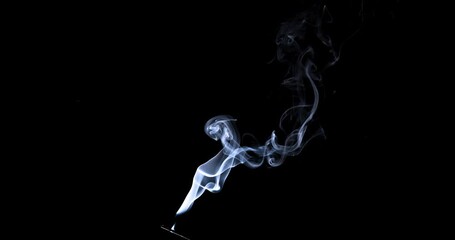 Wall Mural - Real smoke on a black background. Thin Flexible Trickle of Real Smoke. Colorful real smoke rises up. Ideal for background or over-layer with blending mode add, screen, lighten.