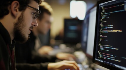 Poster - A person working on a laptop, focusing on the screen
