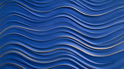 Wall Mural - Waves of blue texture abstract art installation studio setting textured surface close-up perspective creative expression