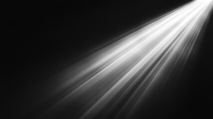 Poster - Light beam shining coming through darkness creating abstract lines black background