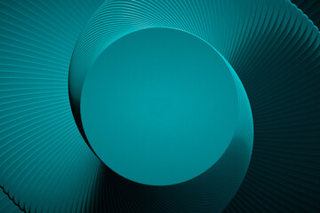 Fototapete - 3D rendering with hoops in fancy dynamism. Simulating movement from top to bottom with marked light and shadows. 3D shapes with moving scale.