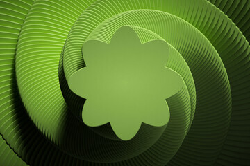 Fototapete - 3D rendering with hoops in fancy dynamism. Simulating movement from top to bottom with marked light and shadows. 3D shapes with moving scale.