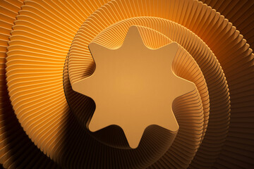 Fototapete - 3D rendering with hoops in fancy dynamism. Simulating movement from top to bottom with marked light and shadows. 3D shapes with moving scale.