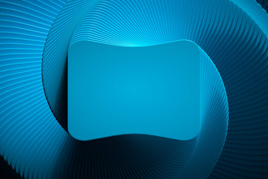 3D rendering with hoops in fancy dynamism. Simulating movement from top to bottom with marked light and shadows. 3D shapes with moving scale.
