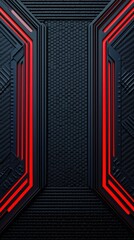 Poster - A sleek, modern panel featuring a textured black surface with bold red accents, creating a striking contrast and a futuristic aesthetic.