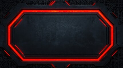Aufkleber - A sleek, modern digital frame with a glowing red border on a textured dark background, ideal for showcasing content or graphics.