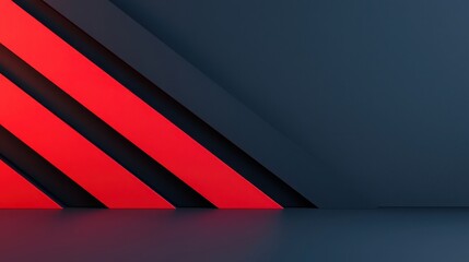 Aufkleber - A modern abstract design featuring red diagonal stripes against a dark blue background, creating a bold visual contrast.