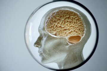 Poster - Close-up view of the human brain's cerebral cortex and capillaries