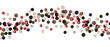 © Masha_tolk_art - Flying white, black, red aromatic peppercorn seasoning watercolor horizontal seamless banner. Black pepper at different stages of ripening. Dried peppers illustration for food decor, kitchen design