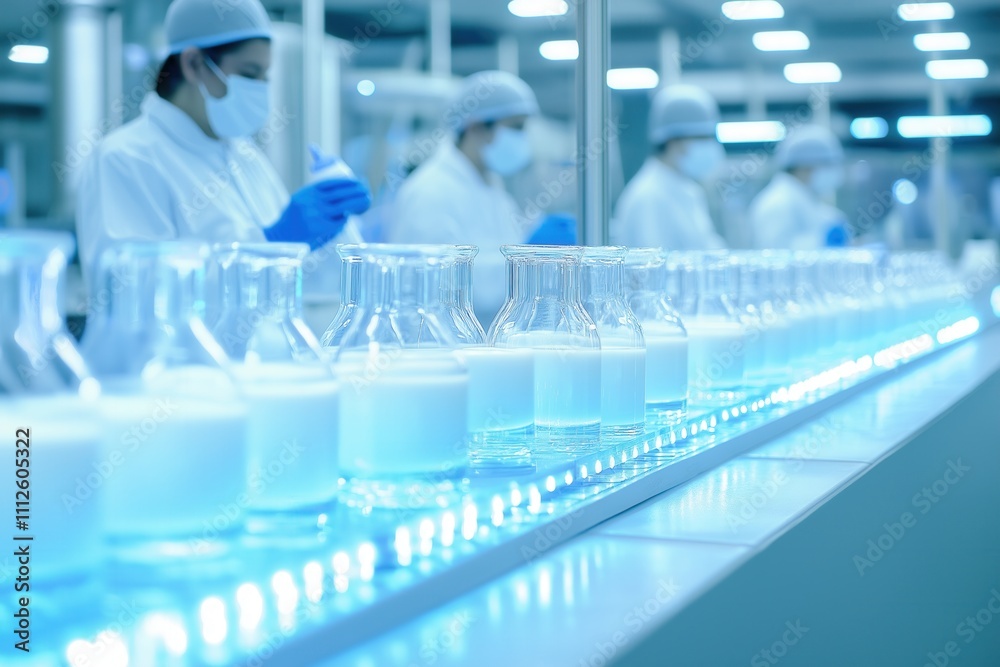 Milk Lab Tech Photo In laboratory powered by ai researchers examine synthetic milk within ...