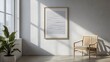 © heinng - Serene Abstract Art Print in a Minimalist Modern Interior. AI Generated