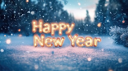 Poster - A snowy winter landscape with the words 