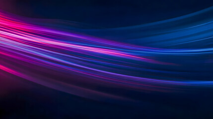 Poster - Abstract colorful light trails in motion creating a dynamic background with vibrant hues of pink and blue on a dark backdrop