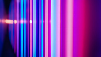 Poster - Vibrant Neon Light Strips in an Abstract Pattern Creating a Colorful Illumination Effect in a Dark Environment