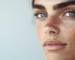 © Creator88 - Woman with light freckles and glowing skin, natural beauty, pure and radiant complexion