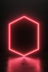 Poster - A glowing pink hexagon illuminated against a dark background, creating a striking visual contrast.