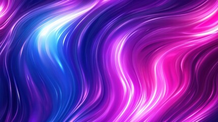 Poster - Vibrant abstract waves in shades of blue and pink create a mesmerizing flow of color and light.