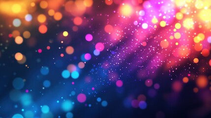 Poster - A vibrant abstract background filled with colorful bokeh lights in a range of hues.