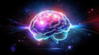 © Claudia Nass - Glowing brain illuminated in vivid colors against a cosmic background. Generative AI