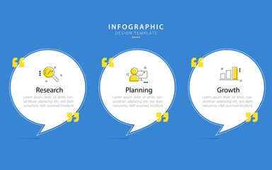 Poster - Business infographic template. 3 Step timeline journey. Process diagram, 3 options on white background, Infograph elements vector illustration.