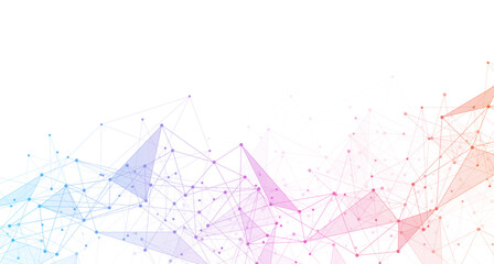 Poster - geometric connected background. connecting dots and lines. global network connection. banner templat