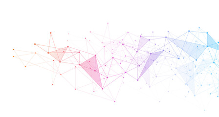 Poster - geometric connected background. connecting dots and lines. global network connection. banner templat