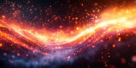 Aufkleber - sparkling wave of light and color in a cosmic background creates a mesmerizing visual impact during 