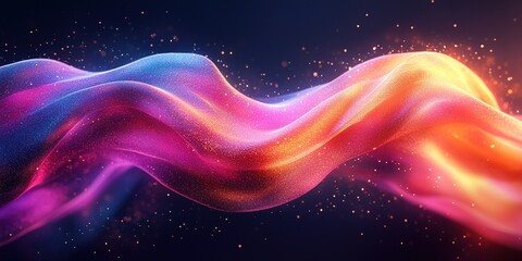 Poster - Colorful abstract waves blend together in a swirling dance of vibrant hues and textures that create a beautiful visual experience