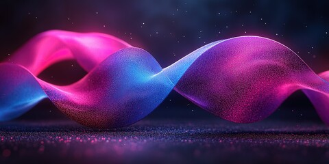 Aufkleber - colorful waves of light flow gracefully in a dynamic display of motion and energy in a dark backgrou