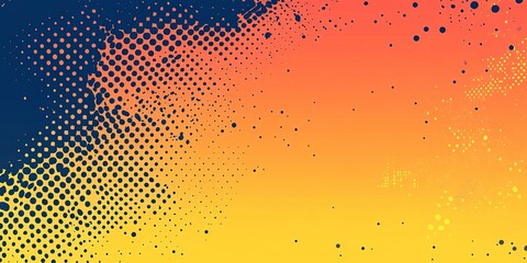 Poster - Vibrant abstract design featuring gradient colors and dotted patterns in orange and yellow hues