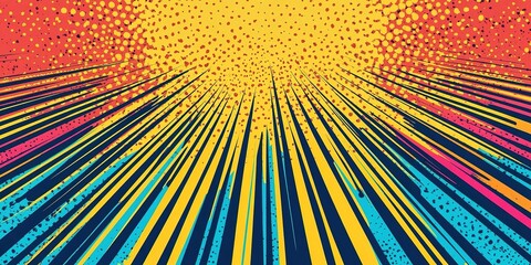 Poster - colorful abstract background with rays radiating from the center creating a vibrant atmosphere