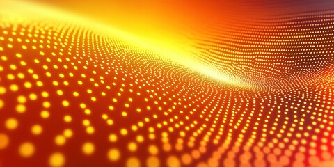 Poster - Colorful wave pattern with glowing dots creating a vibrant abstract background design
