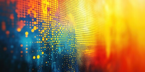 Poster - Colorful abstract pattern with bright lights and gradient effects in a digital art style