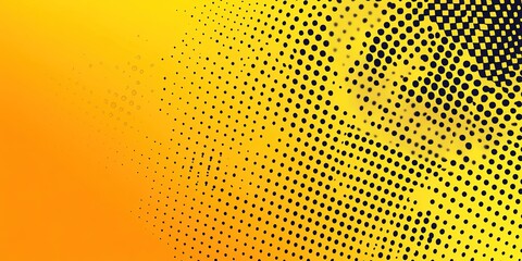 Poster - Vibrant abstract pattern with yellow and black dotted design creating a dynamic visual effect in a modern artistic style
