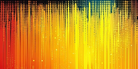 Poster - Colorful abstract gradient pattern with dotted textures and vertical lines creating a vibrant visual effect