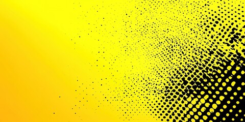 Poster - Bright yellow gradient background with halftone pattern creating dynamic visual effect