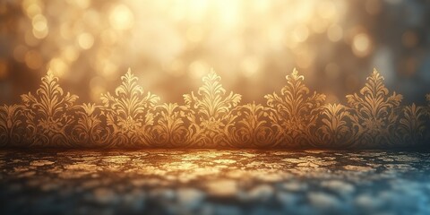 Poster - Decorative golden pattern with soft light glowing in the background creating an elegant atmosphere