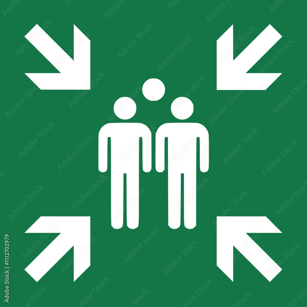 Evacuation Assembly Point Illustration Stock Vector Adobe Stock