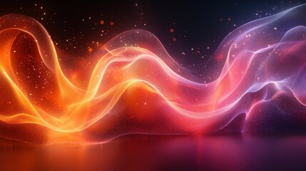 Poster - vibrant abstract waves of light showcasing dynamic colors and fluid motion in a captivating digital 