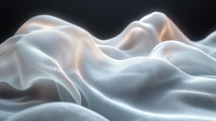 Poster - textured fabric flows gracefully under soft ambient light, creating a serene and ethereal atmosphere