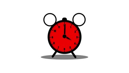 Poster - Animated ticking analog clock and alarm clock icon animation for time tracking and alerts.