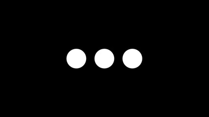Poster - Loading dot animation on black background. Spinning loading icon animation with alpha channel. Dot and circle progress bar animation.