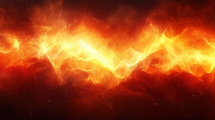 Poster - bright flames create a dramatic fire effect in an abstract digital artwork showcasing fiery colors a
