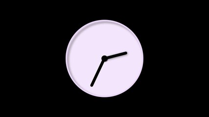Poster - White clock icon with hands. Time indicator. Analog wall clock spinning animation.