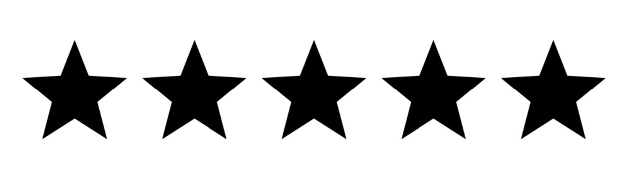 five stars customer product review feedback icon, 5 star rating service satisfaction good quality is