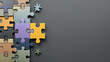 © Forebarimages - Colorful Puzzle Pieces on Dark Grey Background